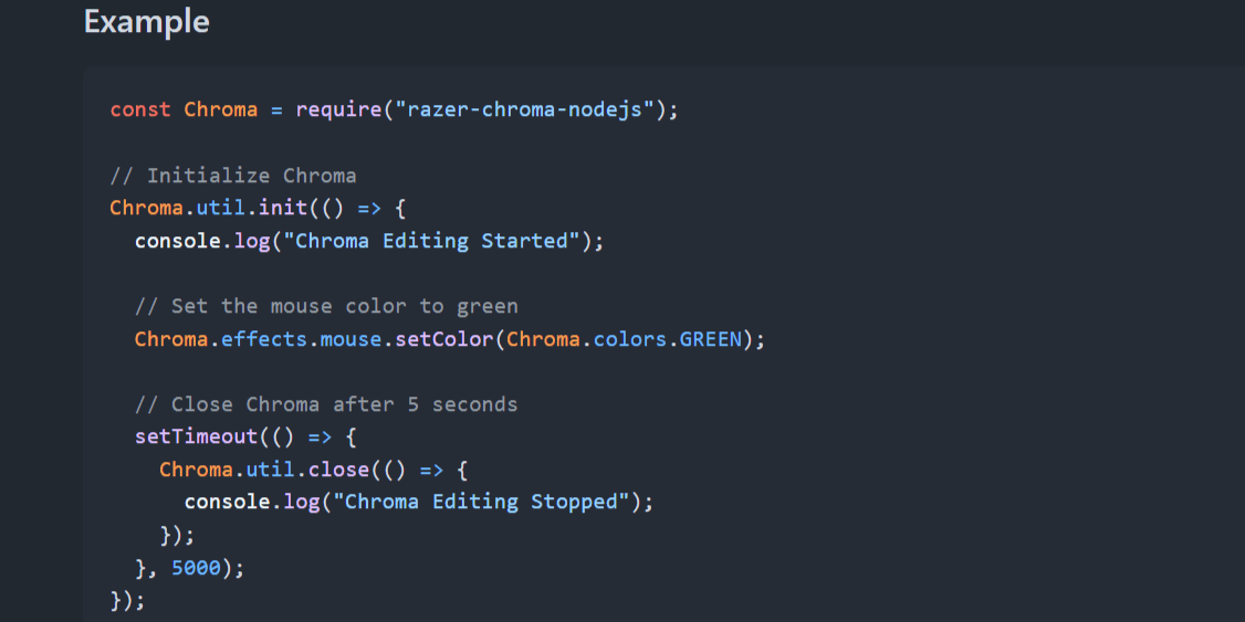 Razer Chroma Node.js